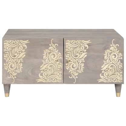 Couchtisch Grau 80 x 50 x 40 cm massives Mangoholz