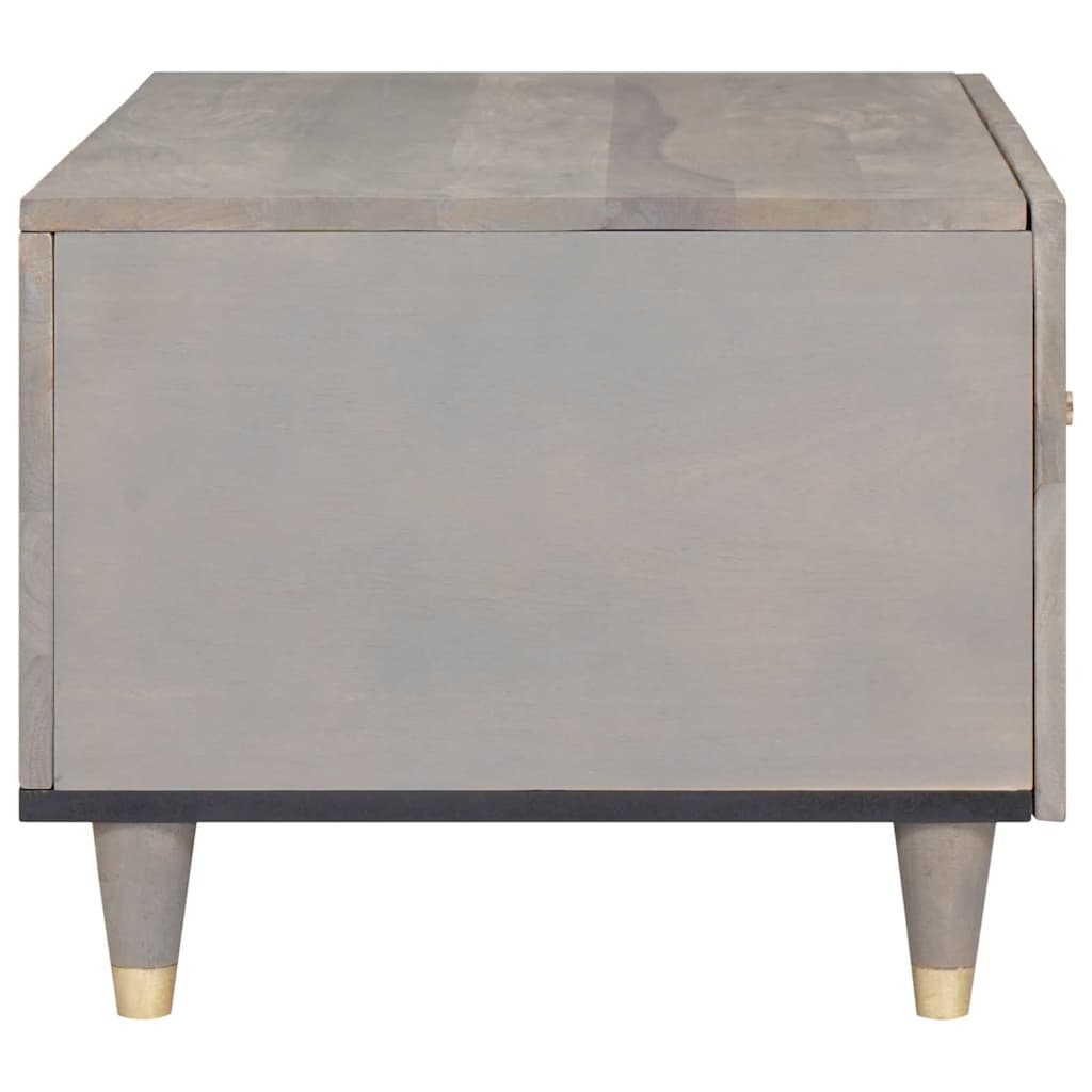 Couchtisch Grau 80 x 50 x 40 cm massives Mangoholz