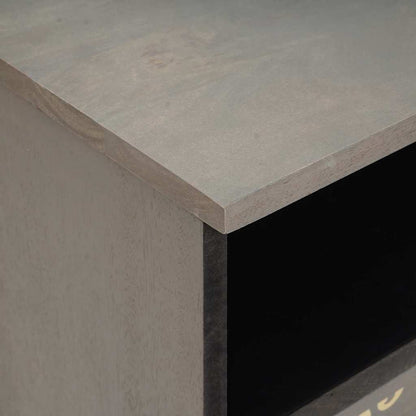 Nachttisch 2 pcs Grau 40 x 33 x 46 cm massives Mangoholz