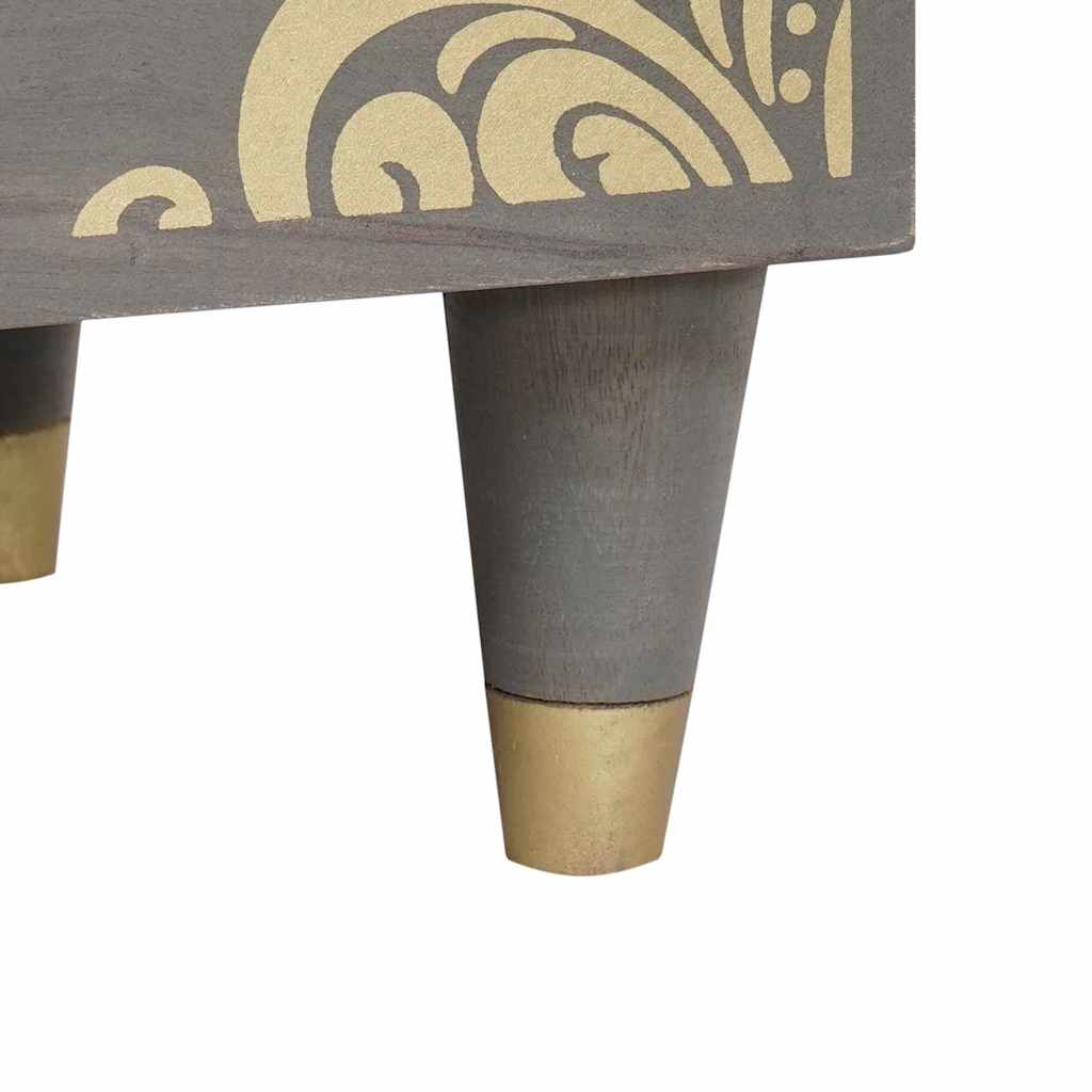 Nachttisch 2 pcs Grau 40 x 33 x 46 cm massives Mangoholz