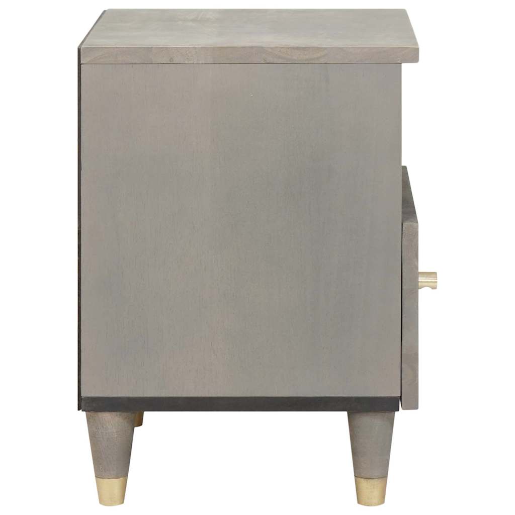 Nachttisch 2 pcs Grau 40 x 33 x 46 cm massives Mangoholz