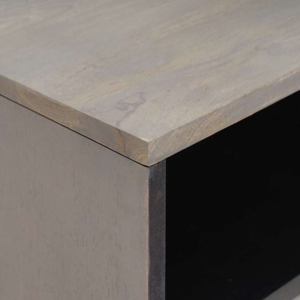 Nachttisch Grau 50 x 33 x 62 cm massives Mangoholz