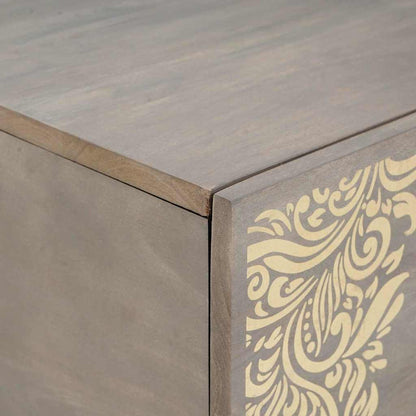 Couchtisch Grau 100 x 54 x 40 cm massives Mangoholz