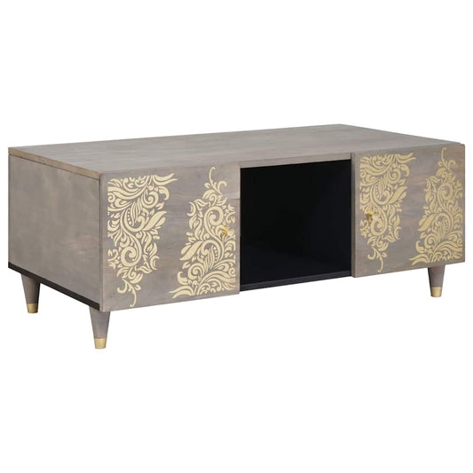 Couchtisch Grau 100 x 54 x 40 cm massives Mangoholz