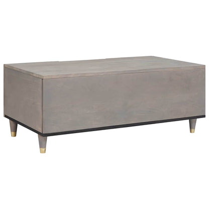 Couchtisch Grau 100 x 54 x 40 cm massives Mangoholz