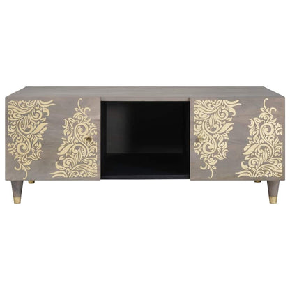 Couchtisch Grau 100 x 54 x 40 cm massives Mangoholz