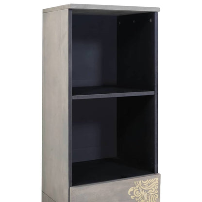 Sideboard Grau 38 x 33,5 x 160 cm Massivholz Mango