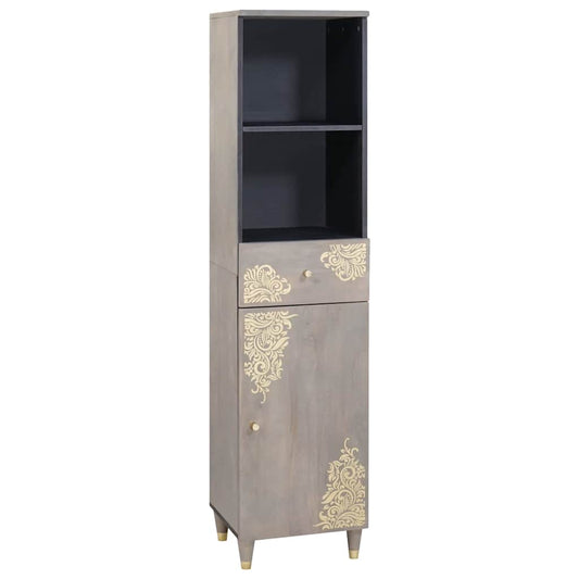Sideboard Grau 38 x 33,5 x 160 cm Massivholz Mango
