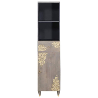 Sideboard Grau 38 x 33,5 x 160 cm Massivholz Mango