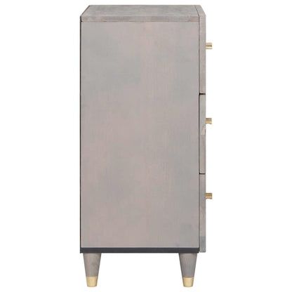 Sideboard Grau und Gold 40 x 33.5 x 75 cm Massivholz Mango