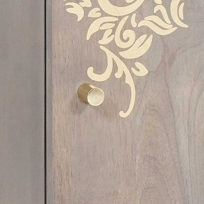 Sideboard Grau und Gold 40 x 33.5 x 75 cm Massivholz Mango