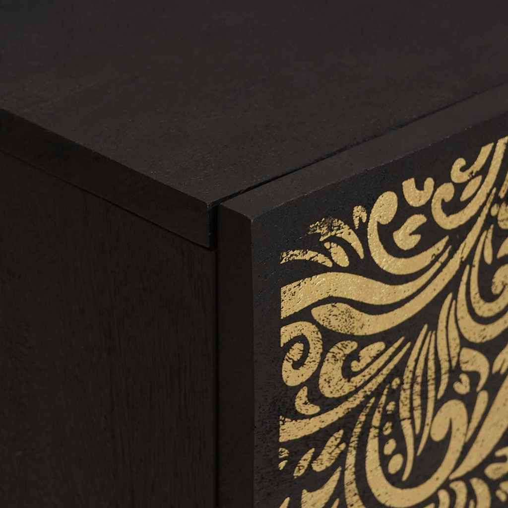 Nachttisch Schwarz 40 x 33 x 46 cm Massivholz Mango