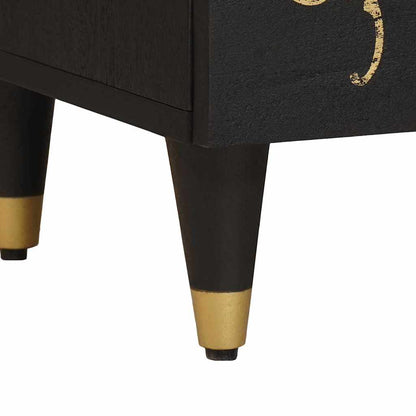 Nachttisch Schwarz 40 x 33 x 46 cm Massivholz Mango