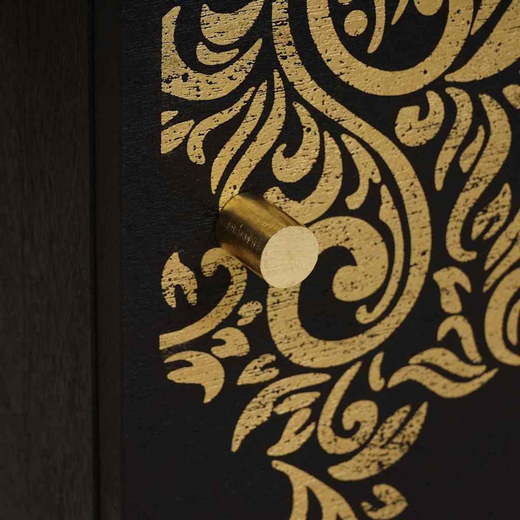 Nachttisch 2 pcs Schwarz 40 x 33 x 46 cm Massivholz Mango