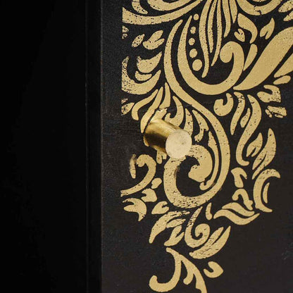 Couchtisch Schwarz 80 x 50 x 40 cm Massivholz Mango