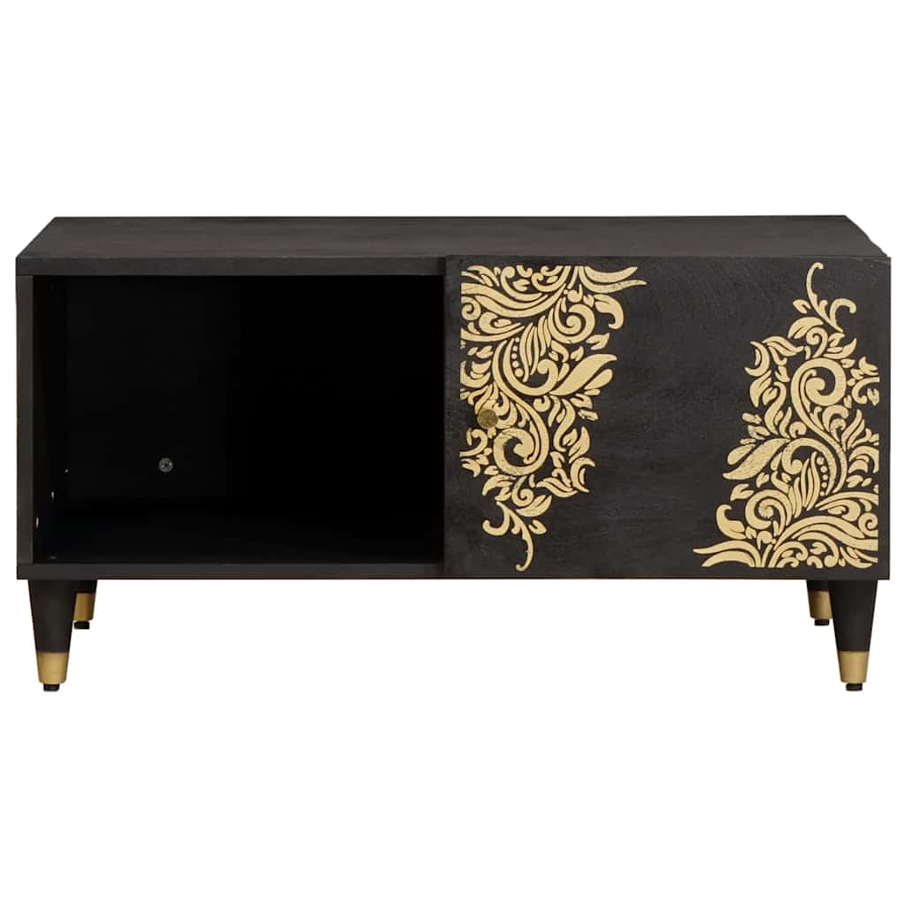 Couchtisch Schwarz 80 x 50 x 40 cm Massivholz Mango