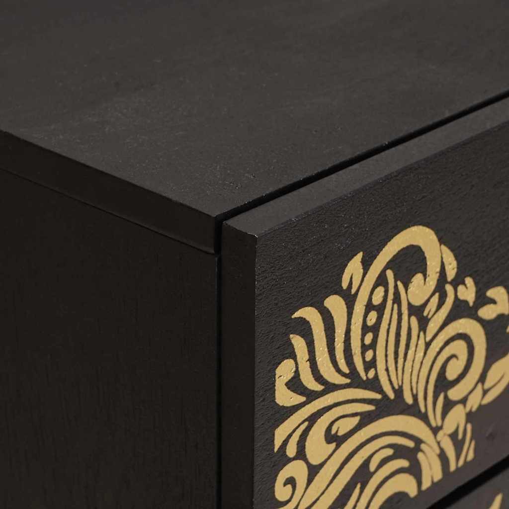 Nachttisch Schwarz 50 x 33 x 60 cm Massivholz Mango