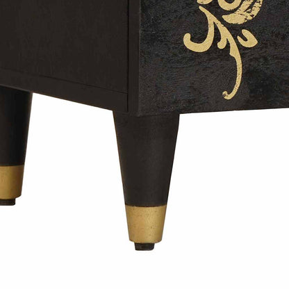 Nachttisch Schwarz 50 x 33 x 60 cm Massivholz Mango