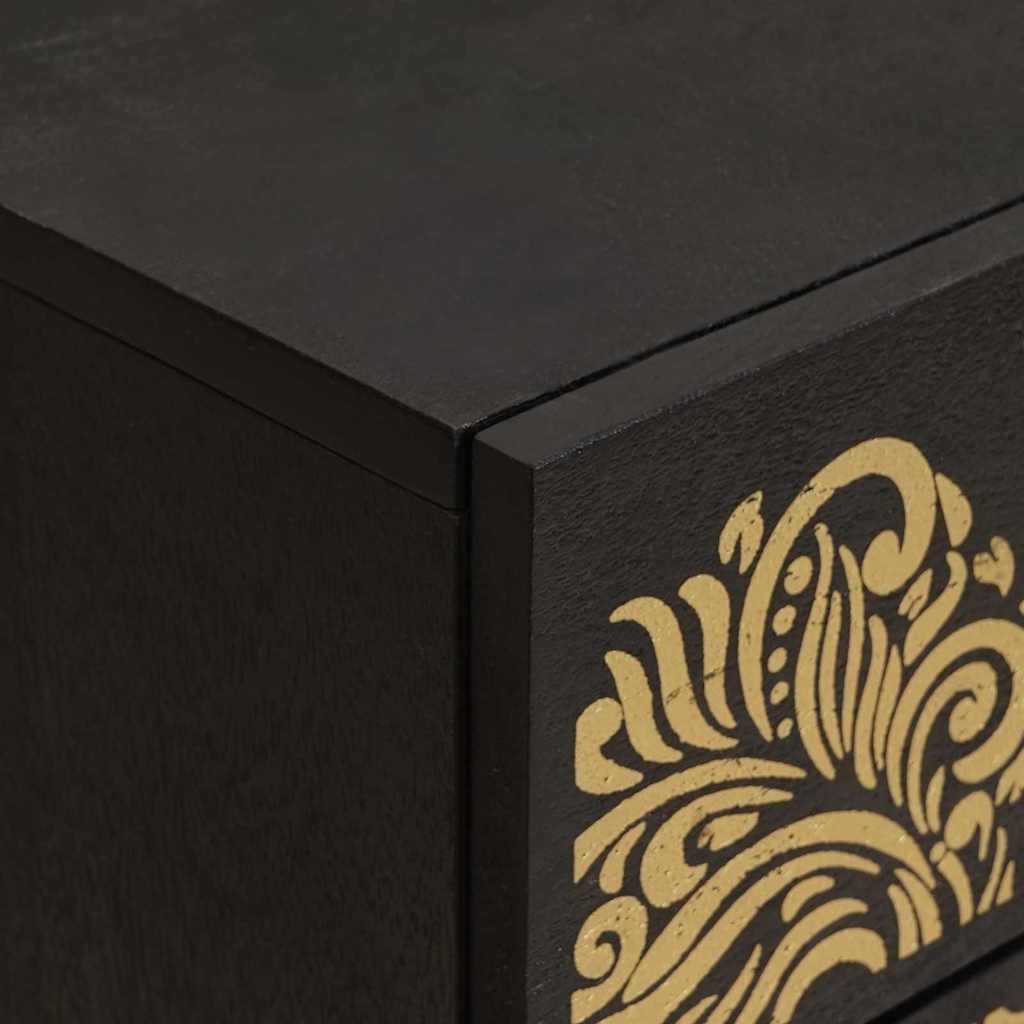 Nachttisch Schwarz 50 x 33 x 60 cm Massivholz Mango