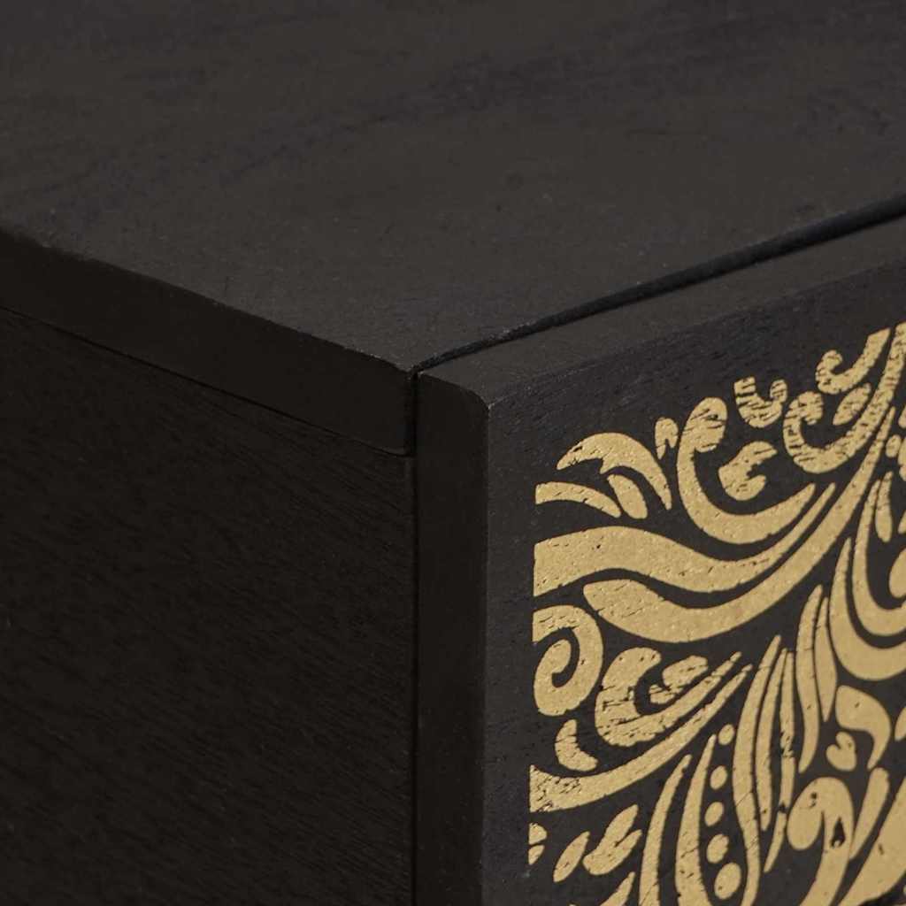 Couchtisch Schwarz 100 x 54 x 40 cm Massivholz Mango