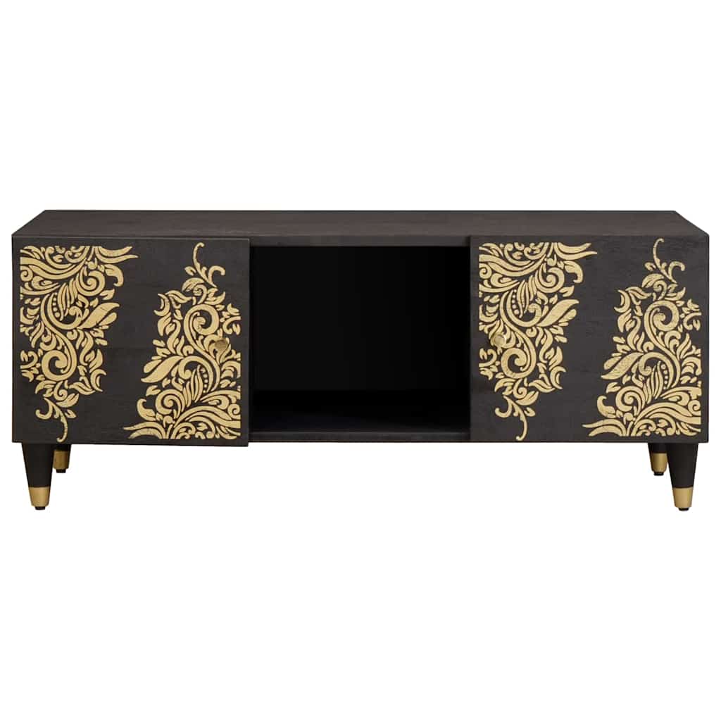 Couchtisch Schwarz 100 x 54 x 40 cm Massivholz Mango