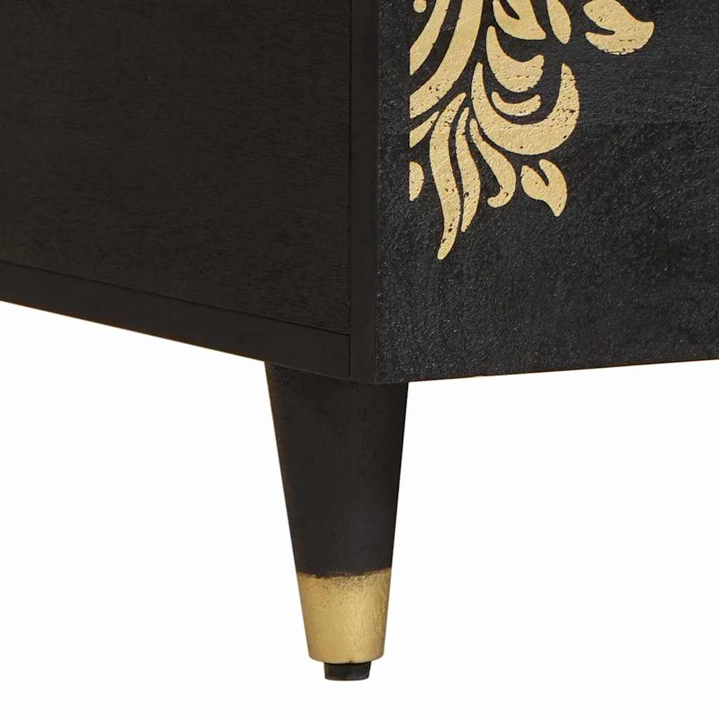 Couchtisch Schwarz 80 x 54 x 40 cm Massivholz Mango