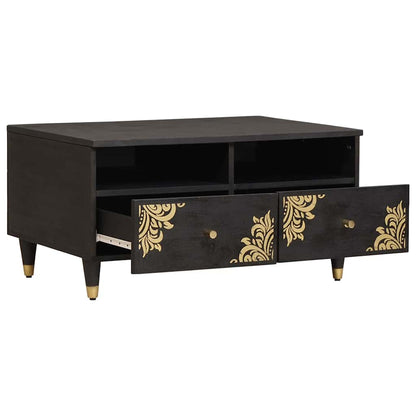 Couchtisch Schwarz 80 x 54 x 40 cm Massivholz Mango