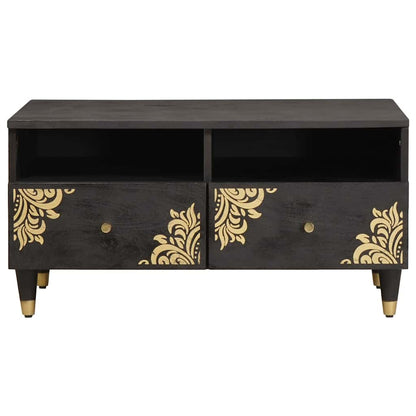 Couchtisch Schwarz 80 x 54 x 40 cm Massivholz Mango