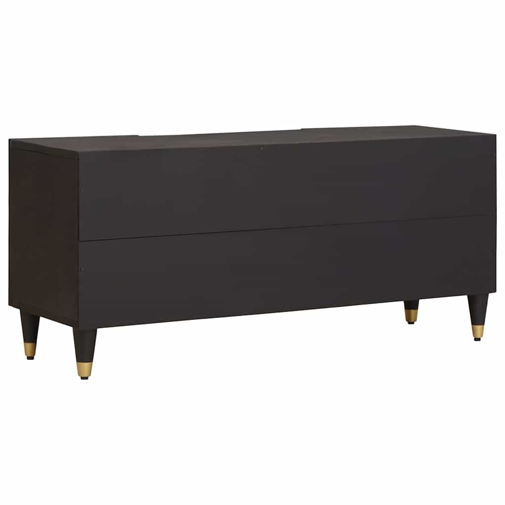 TV-Schrank mit Regal Schwarz 105 x 33 x 46 cm Massivholz Mango