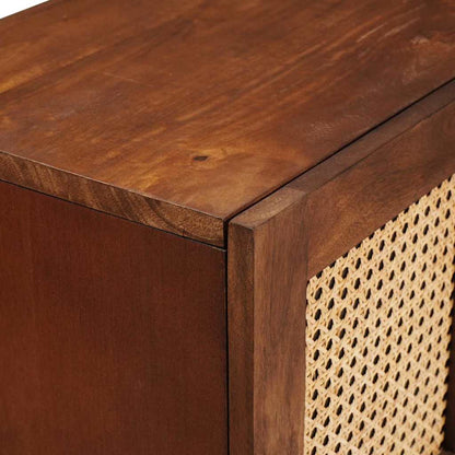 Sideboard Braun 60 x 33.5 x 75 cm Rohr und massives Mangoholz