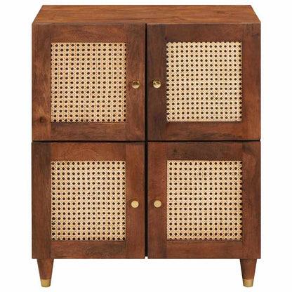 Sideboard Braun 60 x 33.5 x 75 cm Rohr und massives Mangoholz