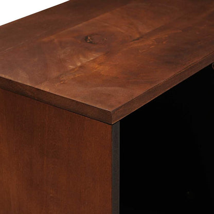 Sideboard Braun 80 x 33.5 x 75 cm Rohr und massives Mangoholz