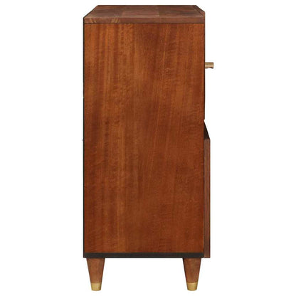 Sideboard Braun 80 x 33.5 x 75 cm Rohr und massives Mangoholz