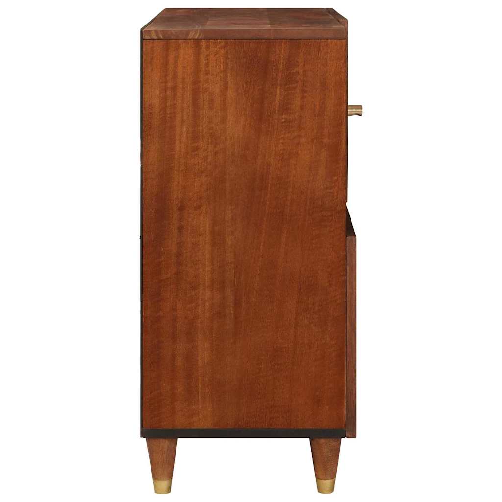 Sideboard Braun 80 x 33.5 x 75 cm Rohr und massives Mangoholz