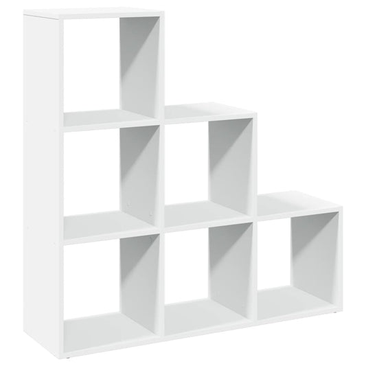 Raumteiler Bücherregal 3-stufig Weiß 99x29x99 cm Holzwerkstoff