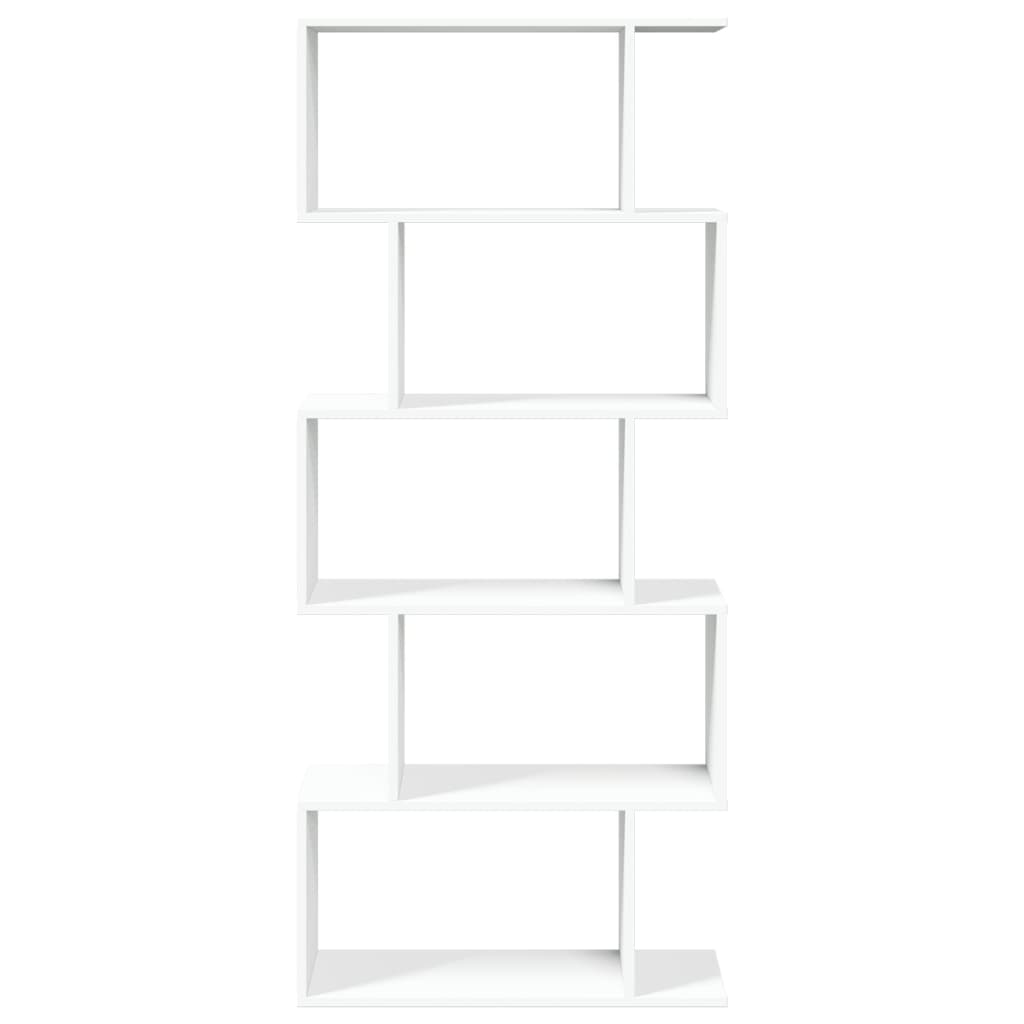 Raumteiler Bücherregal 5-stufig Weiß 70x24x161 cm Holzwerkstoff