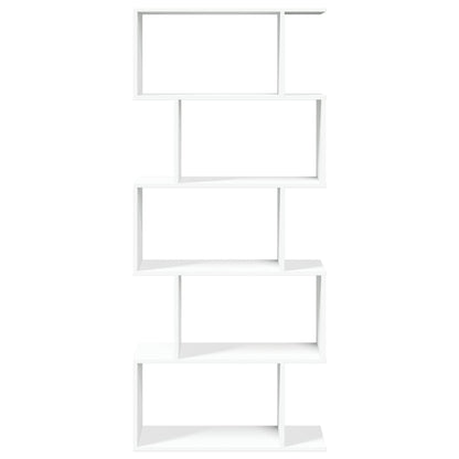 Raumteiler Bücherregal 5-stufig Weiß 70x24x161 cm Holzwerkstoff