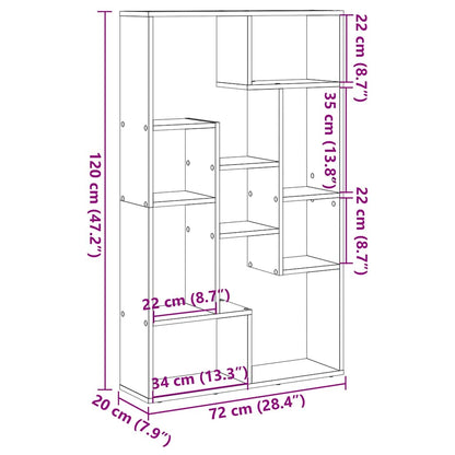 Bücherregal Artisan-Eiche 72x20x120 cm Holzwerkstoff