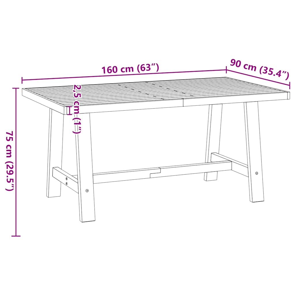 Esstisch NOAIN A-Form-Beine 160x90x75 cm Massivholz Kiefer