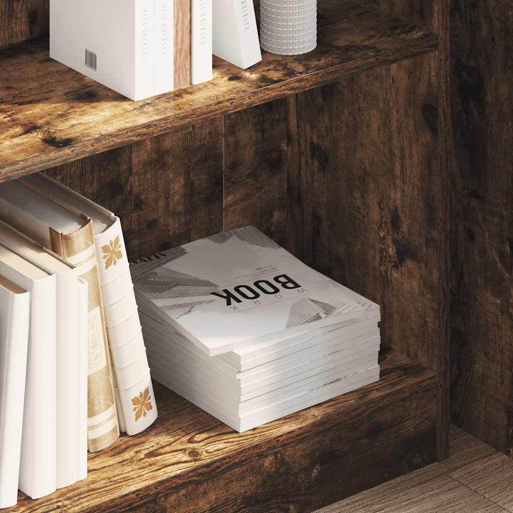 Bücherregal Räuchereiche 80x24x76 cm Holzwerkstoff