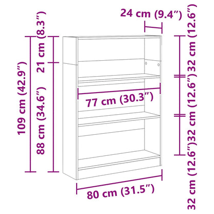 Bücherregal Sonoma-Eiche 80x24x109 cm Holzwerkstoff
