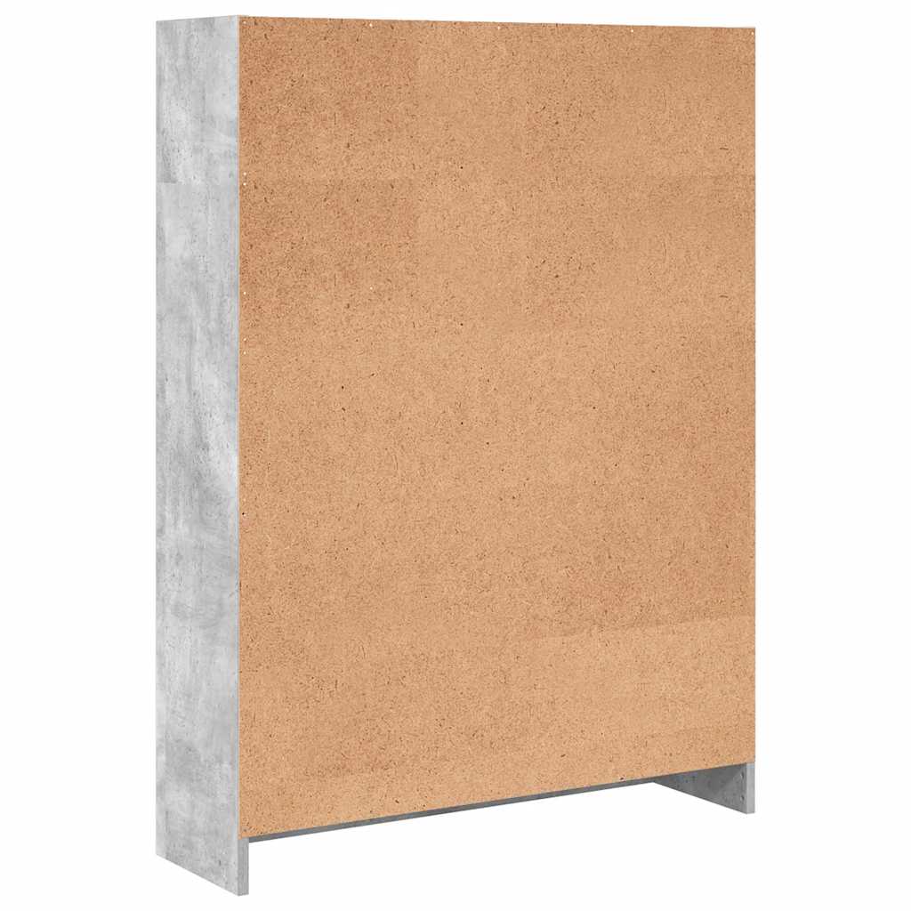 Bücherregal Betongrau 80x24x109 cm Holzwerkstoff