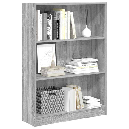 Bücherregal Grau Sonoma 80x24x109 cm Holzwerkstoff