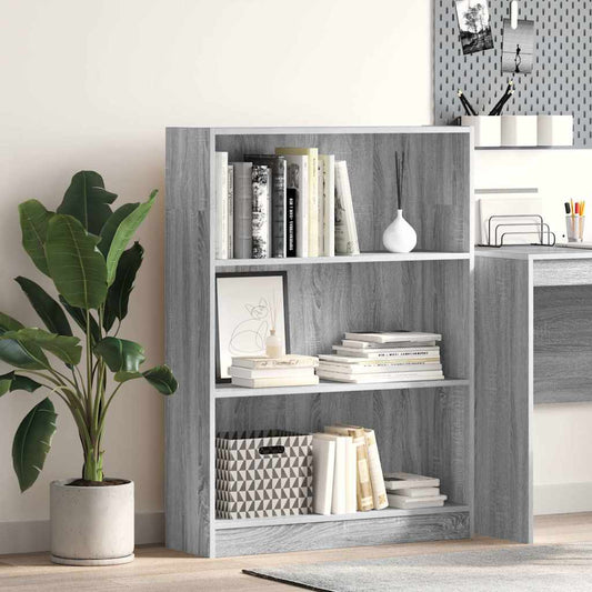 Bücherregal Grau Sonoma 80x24x109 cm Holzwerkstoff