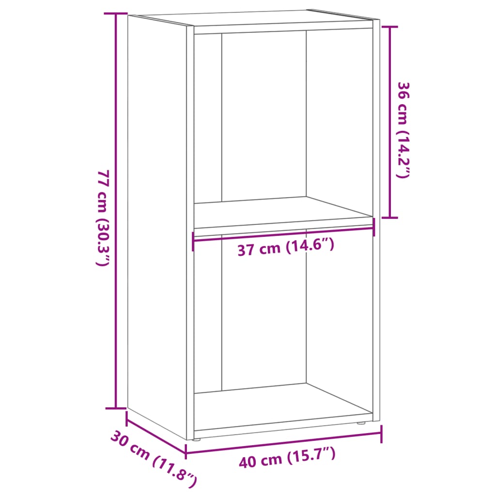 Bücherregal Grau Sonoma 40x30x77 cm Holzwerkstoff