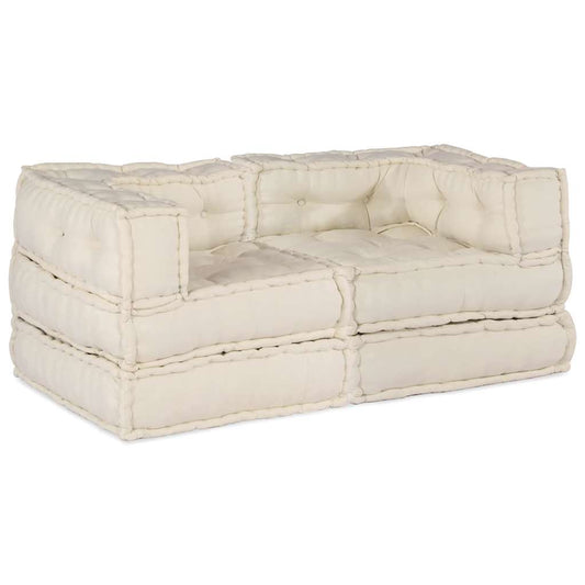 Modulares Sofa 2 pcs Creme 70 x 70 x 56 cm Stoff