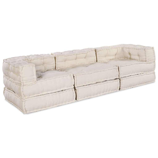 Modulares Sofa 3 pcs Creme 70 x 70 x 56 cm Stoff