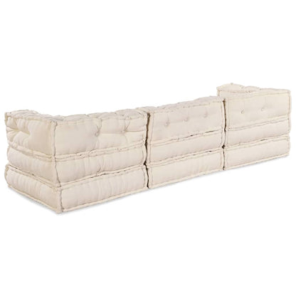 Modulares Sofa 3 pcs Creme 70 x 70 x 56 cm Stoff