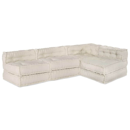 Modulares Sofa 4 pcs Creme 70 x 70 x 56 cm Stoff