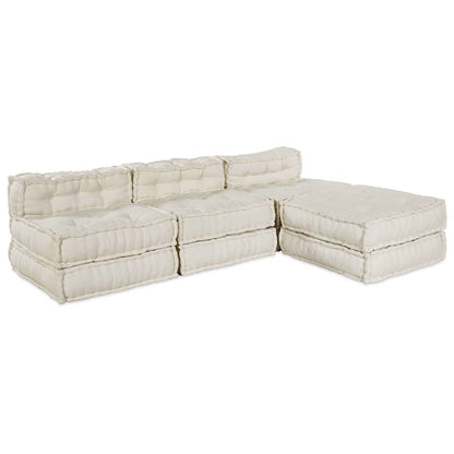 Modulares Sofa 4 pcs Creme 70 x 70 x 56 cm Stoff
